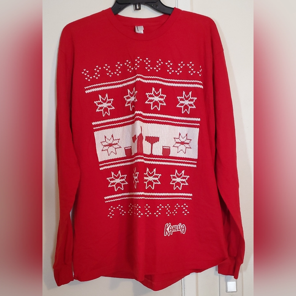 Kahlua holiday promotional ugly Christmas long sleeve xl American apparel